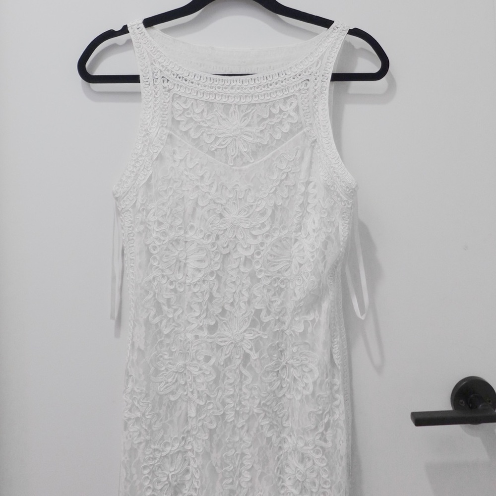 Cinderella Divine White Embroidered Prom Dress